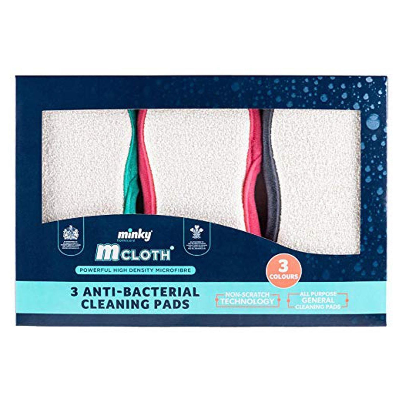 Minky M Cloth 3 Pack Anti-Bacterial Cleaning Pads