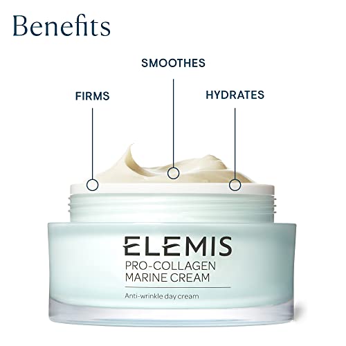 ELEMIS ProCollagen Marine Cream AntiWrinkle Face Cream 3in1 Smoothing Face Moisturiser with Chlorella Ginkgo Biloba and Padina Pavonica Ultraligh