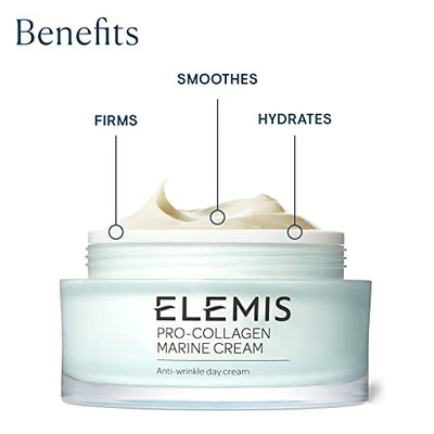 ELEMIS ProCollagen Marine Cream AntiWrinkle Face Cream 3in1 Smoothing Face Moisturiser with Chlorella Ginkgo Biloba and Padina Pavonica Ultraligh