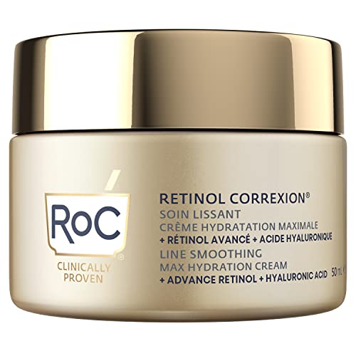 RoC  Retinol Correxion Line Smoothing Max Daily Hydration  Intensive AntiWrinkle and AntiAging Face Moisturiser  with Hyaluronic Acid  50 ml