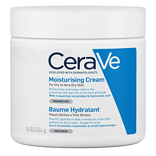 CeraVe Moisturising Cream for Dry to Very Dry Skin 454g with Hyaluronic Acid  3 Essential Ceramides