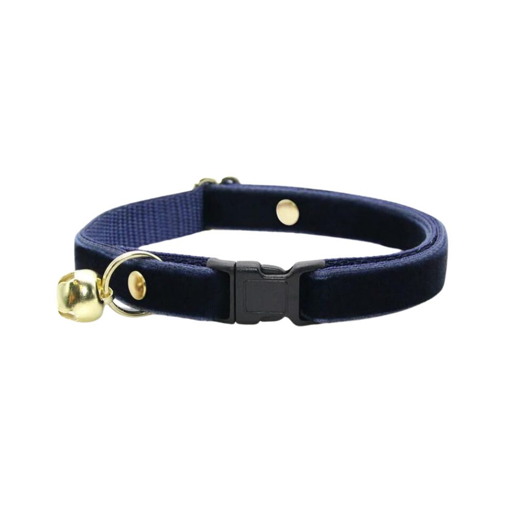 Midnight Blue Velvet Cat Collar