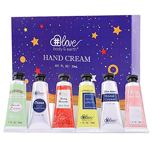 Hand Cream Set  Pack of 6 Hand Cream Gift Set Enriched with Shea Butter and Glycerin for Dry Hands Travel Size Hand Cream Gifts for Women Birthda