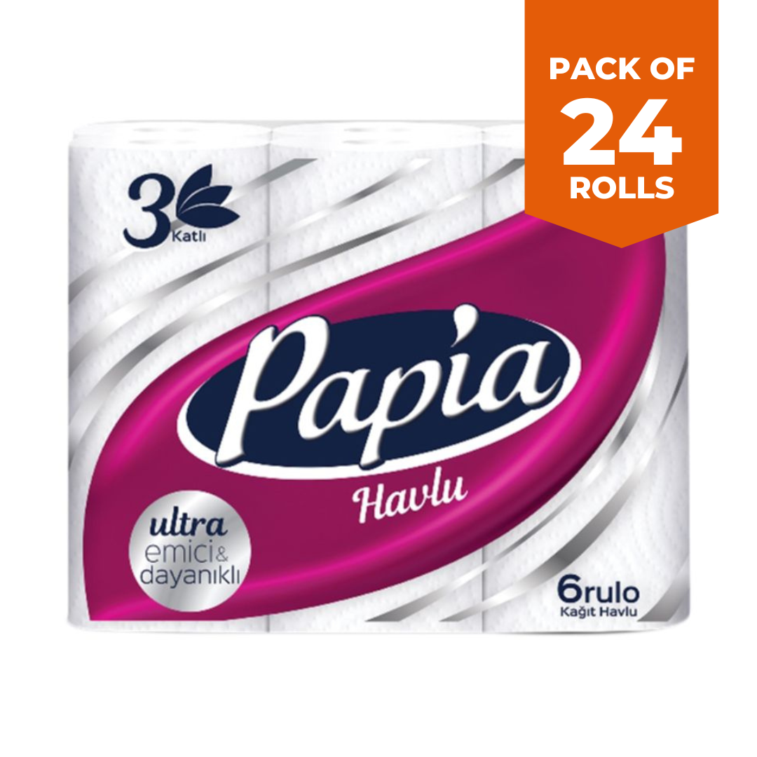 Papia Kitchen Rolls 3ply Strong Absorbent Paper Towels