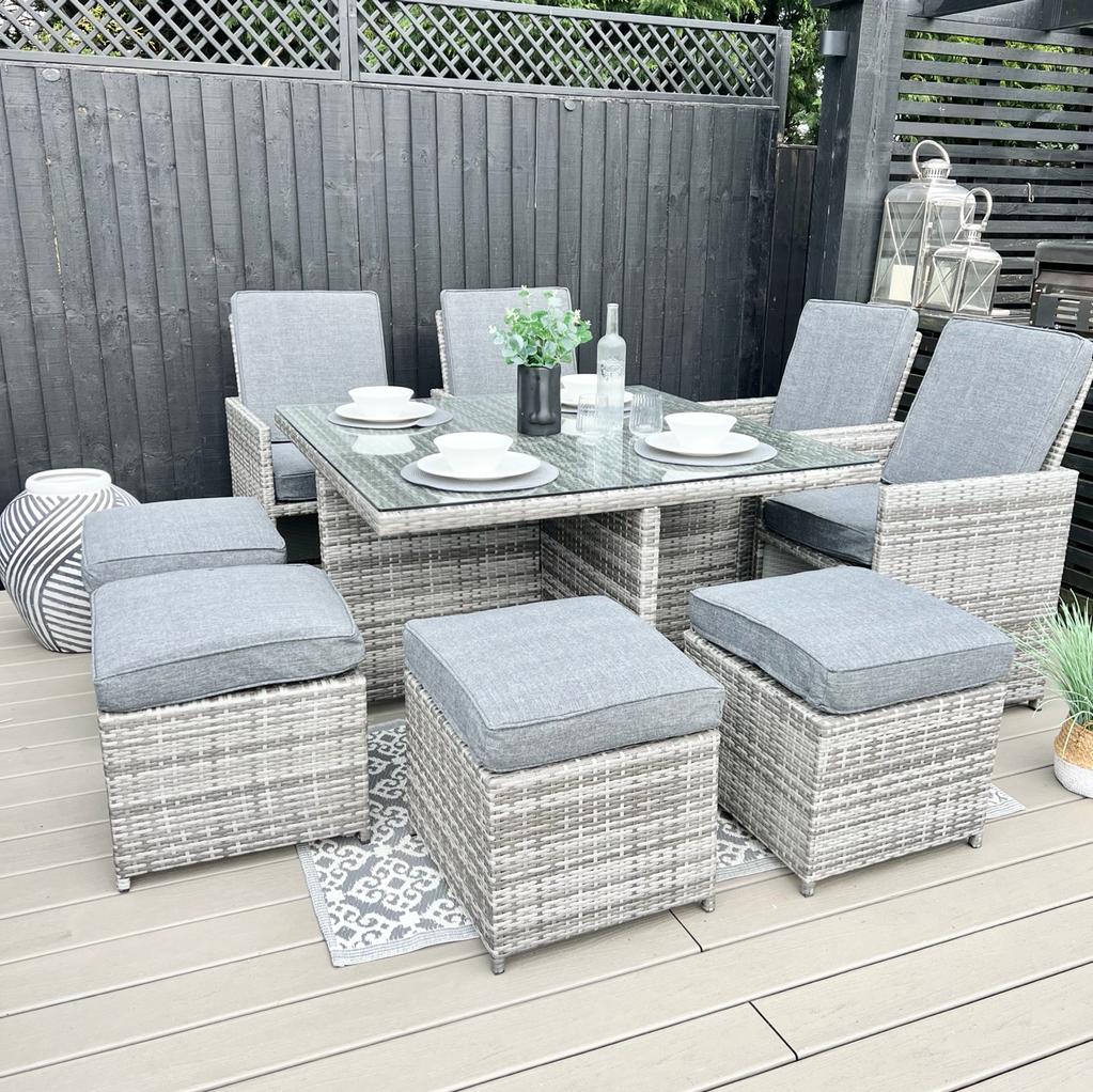 8 Seat Grey Cube Set