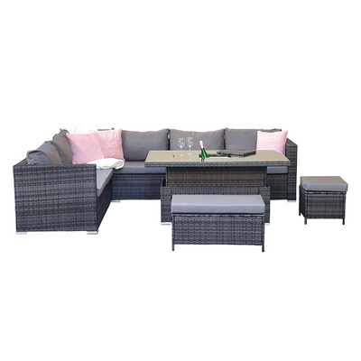 Catalina Modular Corner Dining Set Dark Grey