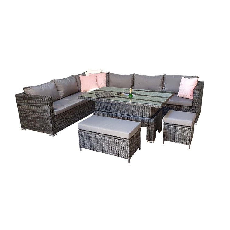 Catalina Modular Corner Dining Set Dark Grey