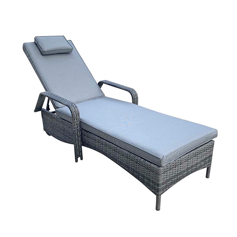 Savannah Single Sunbed Grey With Side Table