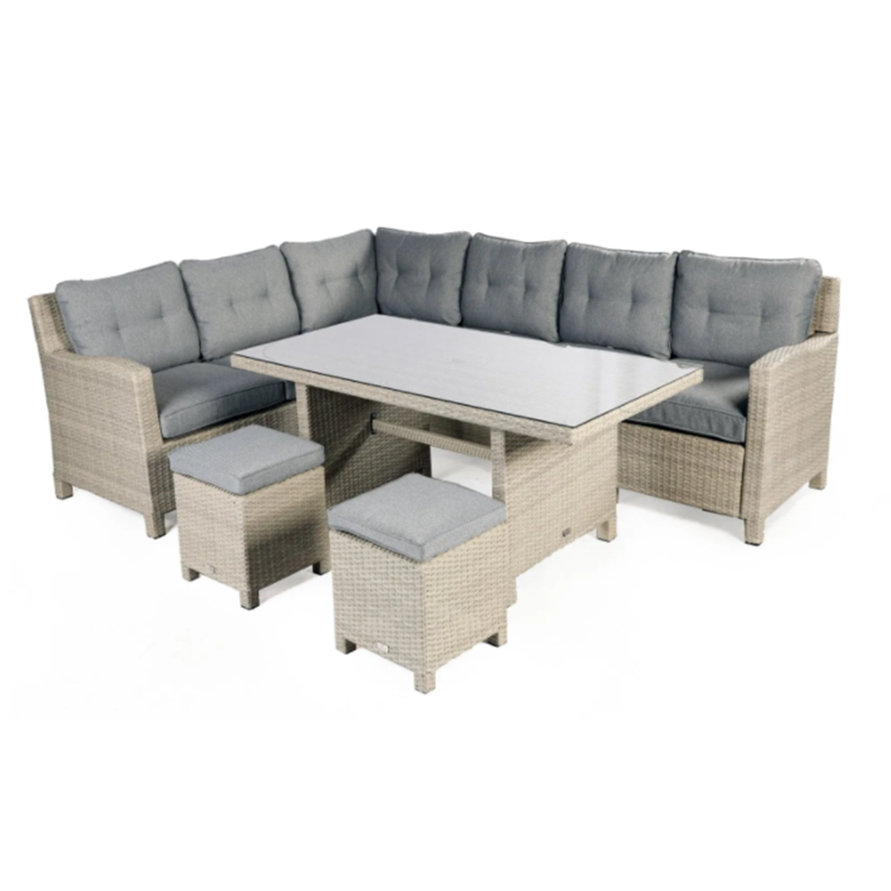 Milan Large Corner Modular Fixed Table Dining Set