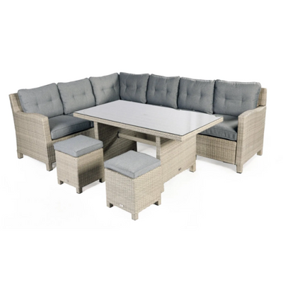 Milan Large Corner Modular Fixed Table Dining Set