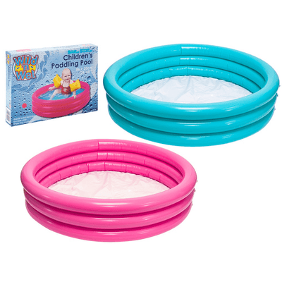 Wild 'N' Wet 3 Ring Pool Paddling Pool - Blue or Pink